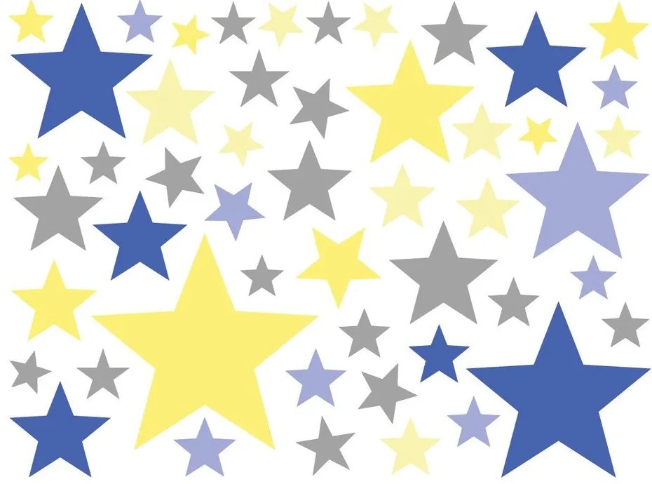 Set 50 autocolante Ambiance Stars Blue and Yellow