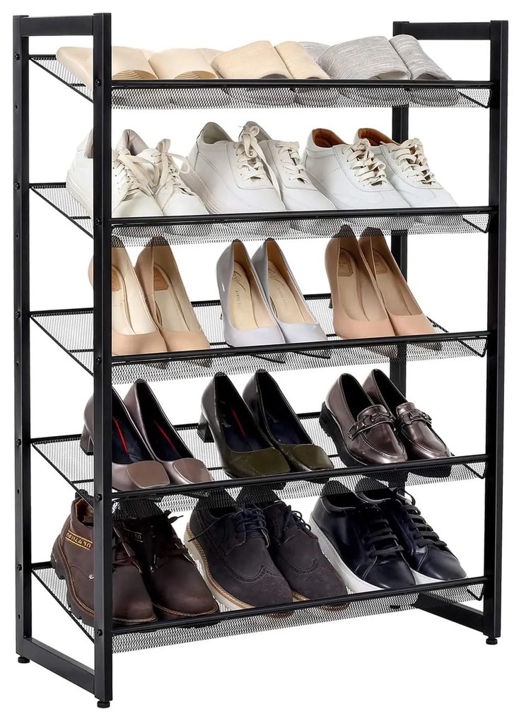 Suport pentru pantofi din metal negru, BUTYNO