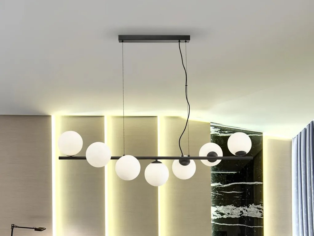 Lustra suspendata design modern Inoa negru/alb