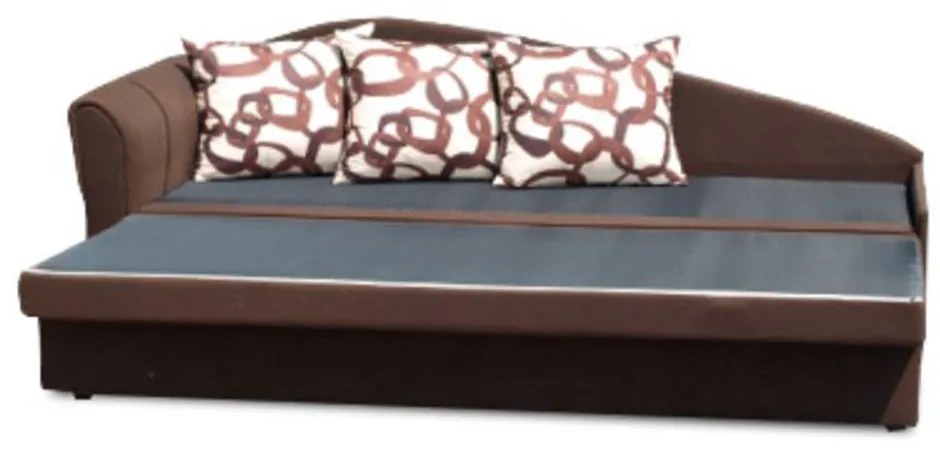 Divan extensibil, maro, model stânga, LAOS