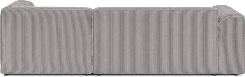 Colțar gri deschis cu tapițerie din catifea reiată (cu colț pe partea dreaptă/cu șezlong) Merid – Ropez