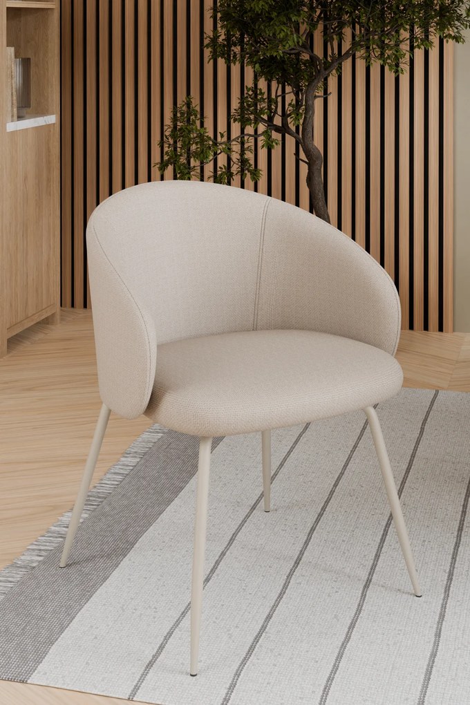 MAZZONI EXPORT CLARA Bej (material Basel 24)/picioare bej - SCAUN MODERN ADÂNC TAPIȚAT PENTRU SALON/LIVING/BIROU LOFT