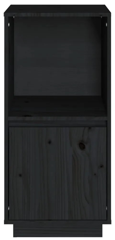 Servanta, negru, 38x35x80 cm, lemn masiv de pin 1, Negru