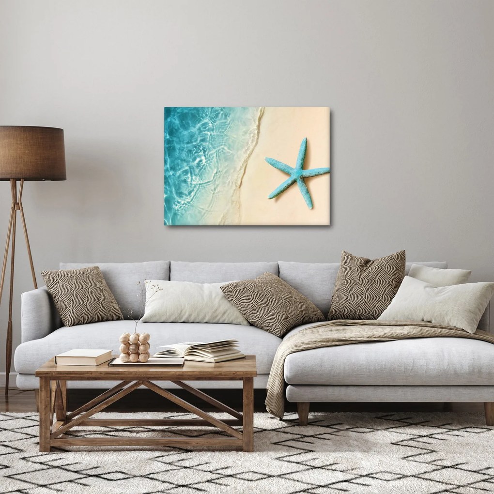 Tablou - Stea de mare pe plajă (70x50 cm)