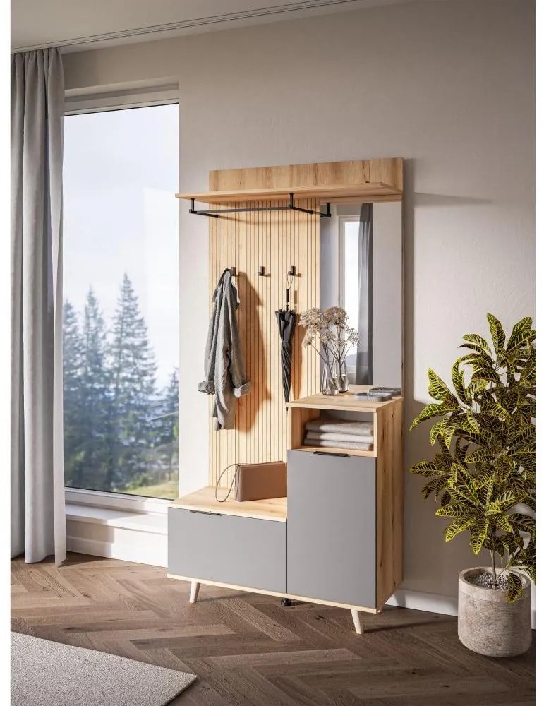Mobilier hol Nadrano (stejar evoke + grafit) . 1097142