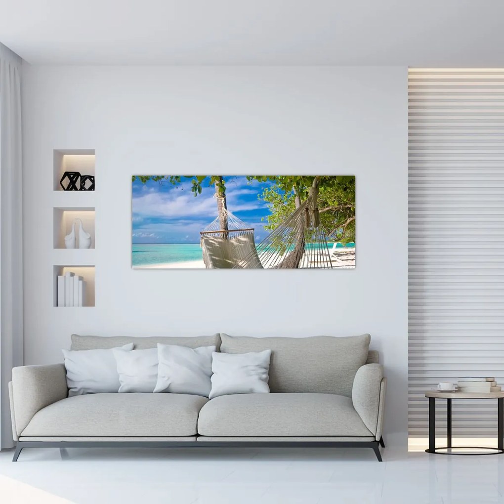 Tablou - Hamac pe plajă (120x50 cm)