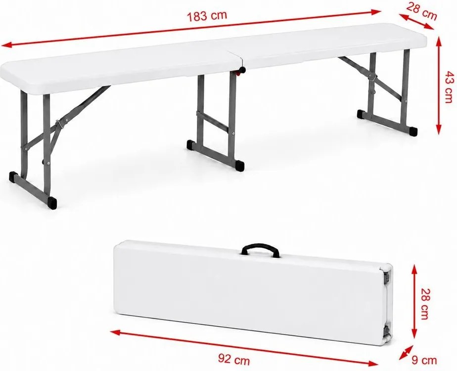 Set catering/camping - masă ESSEN + 2x bancă LINDAU