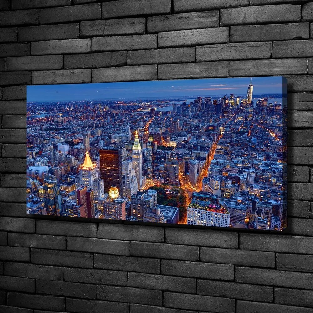 Imprimare tablou canvas Manhattan pe timp de noapte