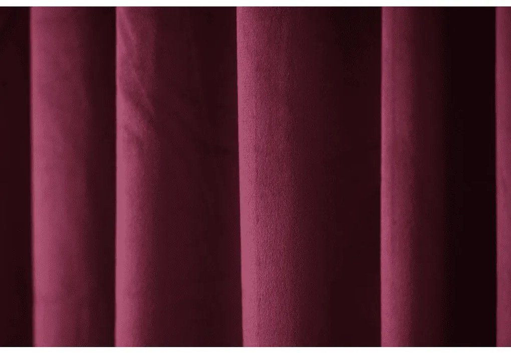 Perdea opaca VELVET 140x250 cm, vin rosu Agatat: Inele metalice