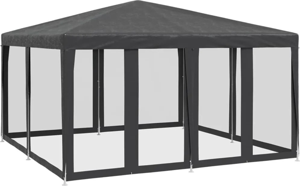 vidaXL Cort de petrecere cu 8 pereți din plasă, antracit, 4x4 m, HDPE