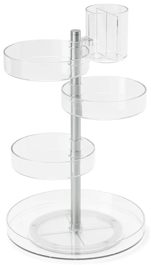 Organizator de baie pentru cosmetice/rotativ din plastic Pirouette – Umbra