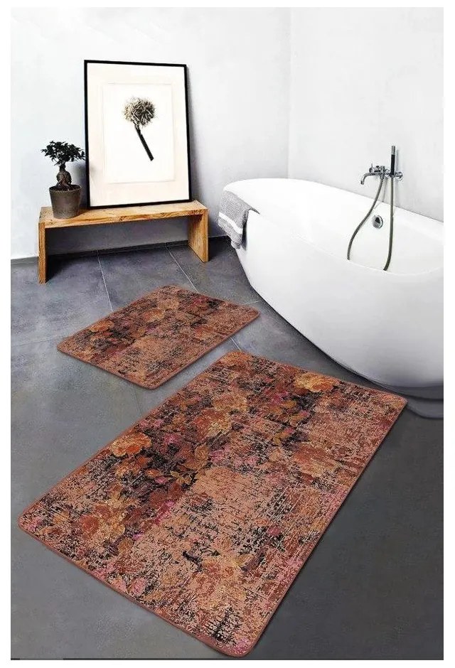 Covorașe de baie maro 2 buc. din catifea 60x100 cm – Mila Home