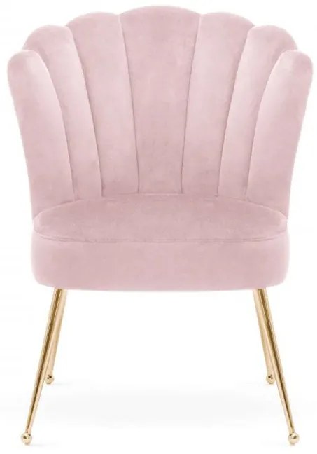 Scaun Bolonia velvet roz/gold - H90