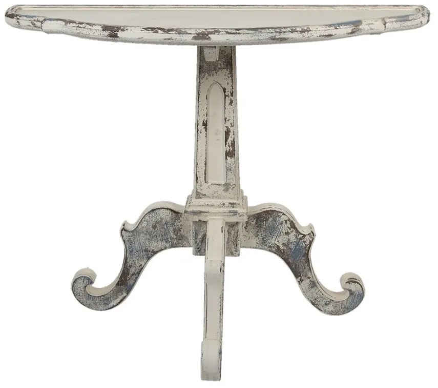 Consola alba, din lemn, aspect vintage, Amboise