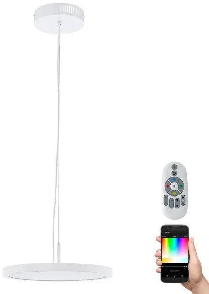 Lustră LED RGBW dimabilă pe cablu Eglo 33675 CERIGNOLA-C LED/21W/230V + telecomandă