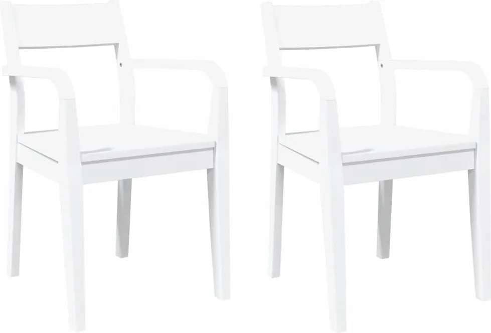 vidaXL Scaune de sufragerie 2 buc Cauciuc din lemn masiv alb