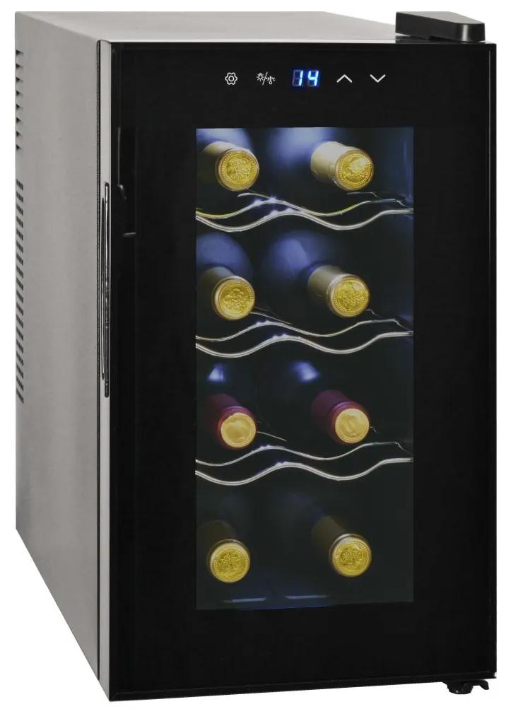 50604 vidaXL Frigider bar răcitor de vin, 25 L, 8 sticle, afișaj LCD