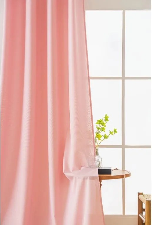 Perdea OXFORD LIGHT 140x250 cm, roz Agatat: Inele metalice