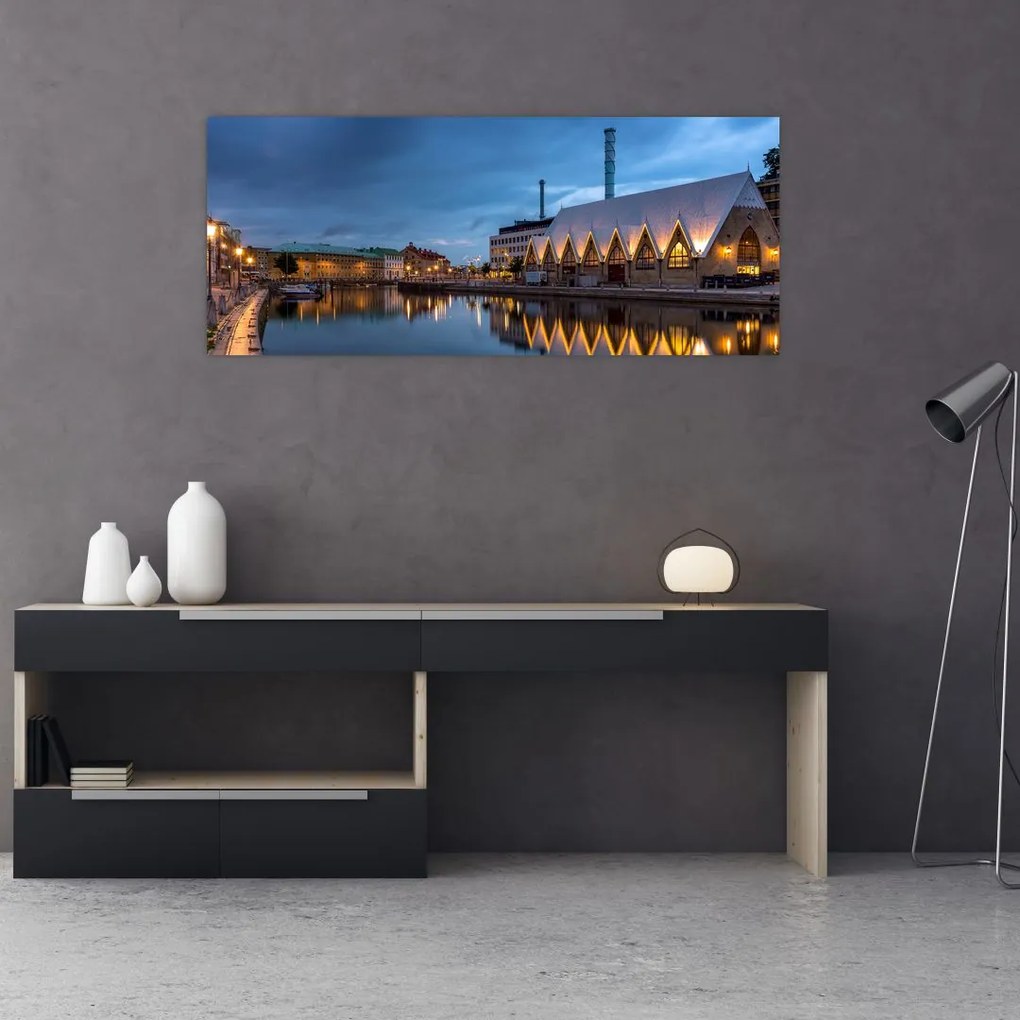 Tablou cu canalul - Göteborg (120x50 cm)