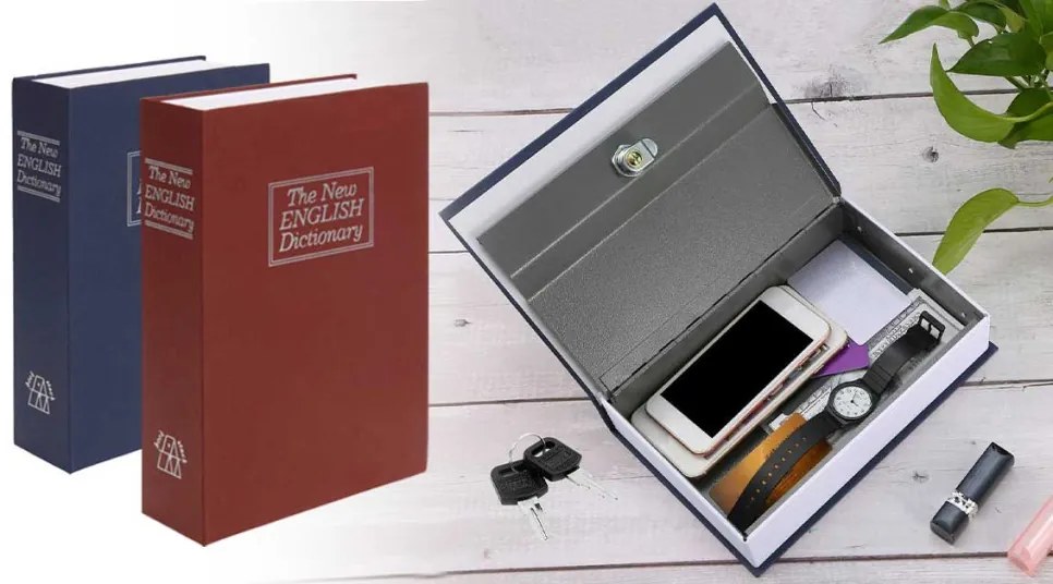 Caseta de valori tip carte-albastru