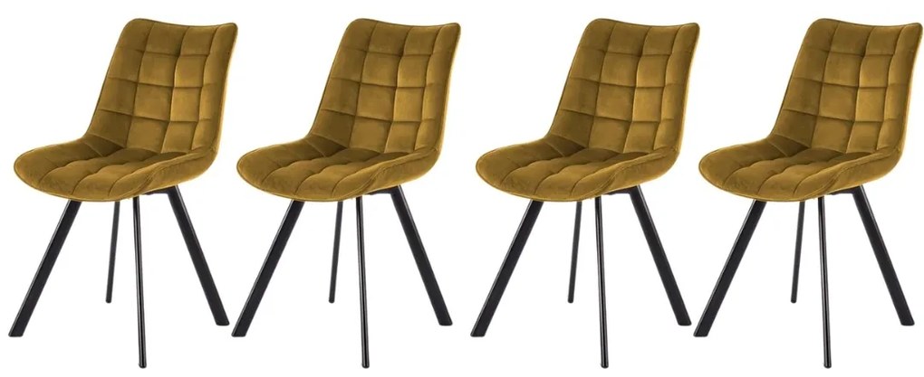 Set 4 scaune K332 velvet mustariu