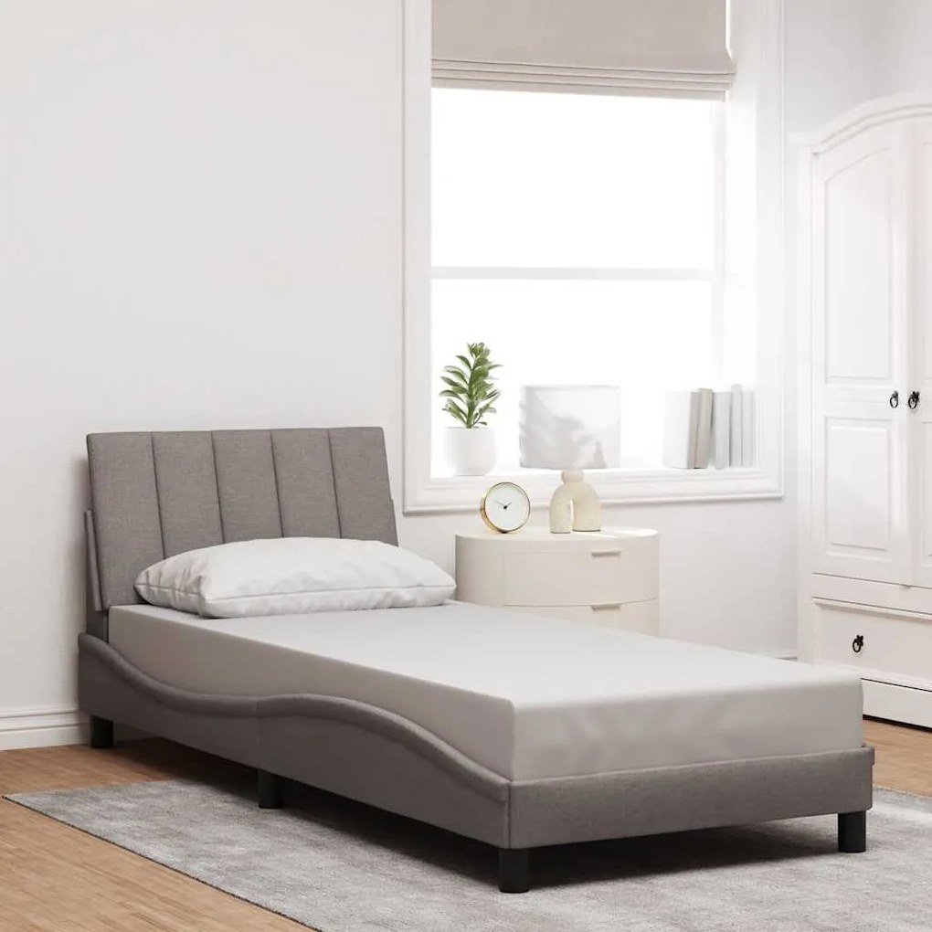vidaXL Cadru de pat fără saltea Taupe 80x200 cm țesătură