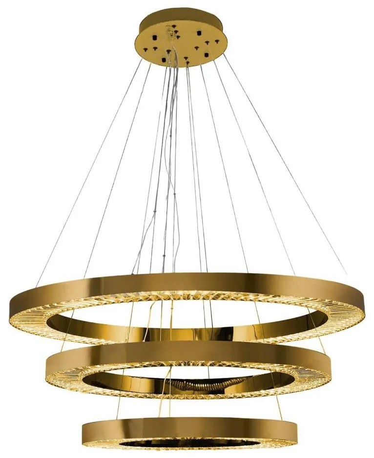 Pendul LED pe cablu JESI, 99 W, 230 V, 3000 K, Ø 100 cm, bronz