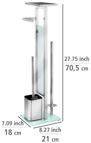 WENKO 23364100 - Perie WC DEBAR 21 x 70,5 cm inox/satinat/alb