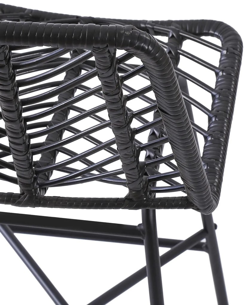 Scaun de bar din ratan negru ESPO 97