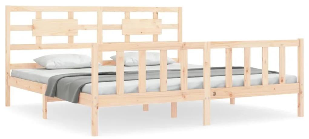 3192576 vidaXL Cadru pat cu tăblie 200x200 cm, lemn masiv de pin