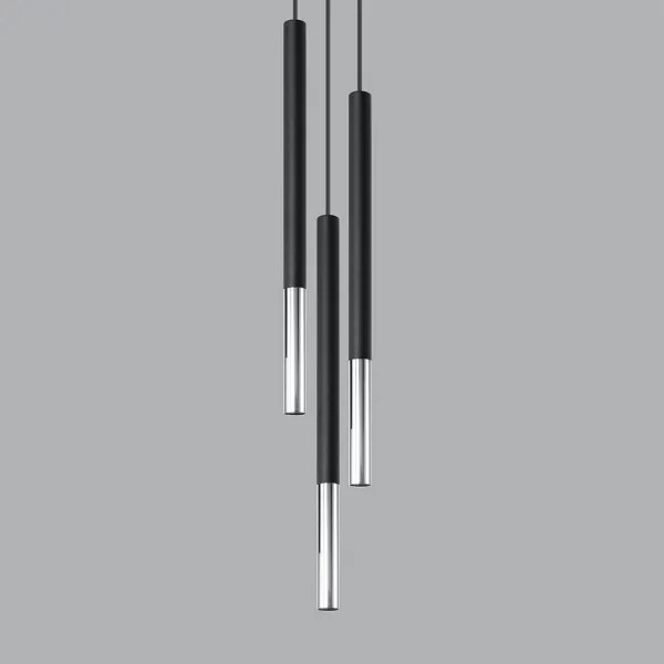 Lustră pe cablu MOSAIC 3xG9/12W/230V neagră/cromată