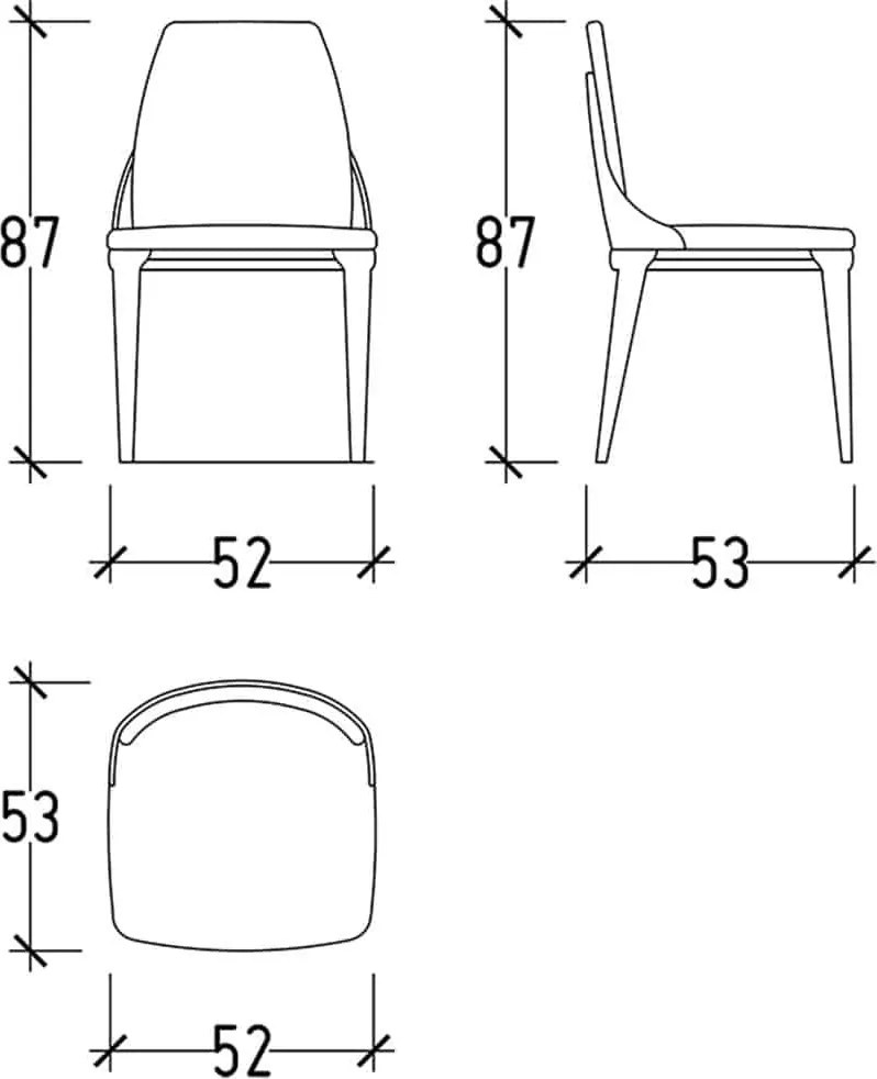 Scaun lemn masiv Serio, 52 × 87 × 53 cm