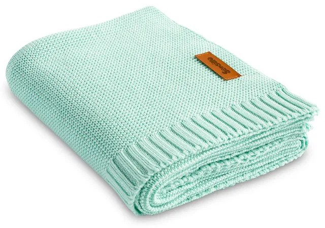 Paturica pentru bebe, Sensillo, Din bumbac si fibre de bambus, 100 x 80 cm, 0 luni+, Mint