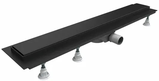 Set rigola pentru dus plus capac Omnires Lowfix 90 cm negru
