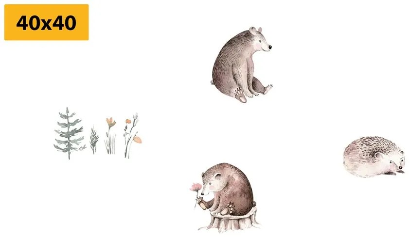 Set tablouri animăluțe de pădure în stilul minimalist