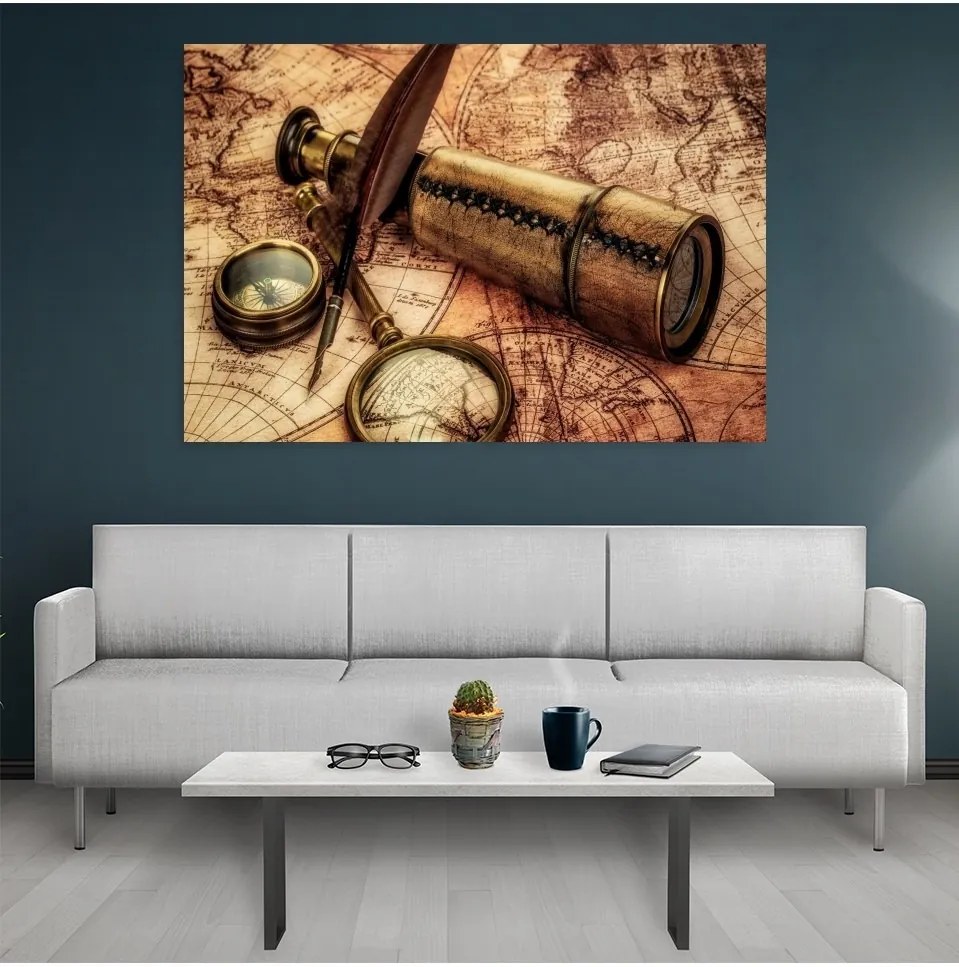 Tablou canvas Old maps 120x80 cm