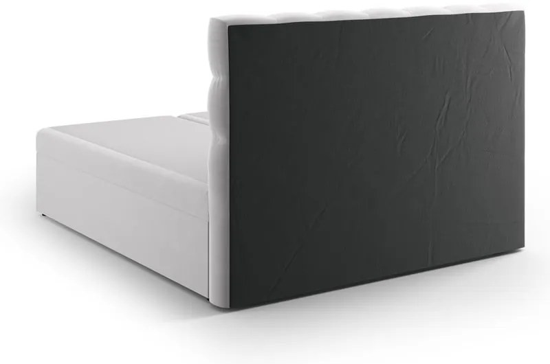 Pat boxspring gri deschis cu spațiu de depozitare 160x200 cm Bali – Cosmopolitan Design