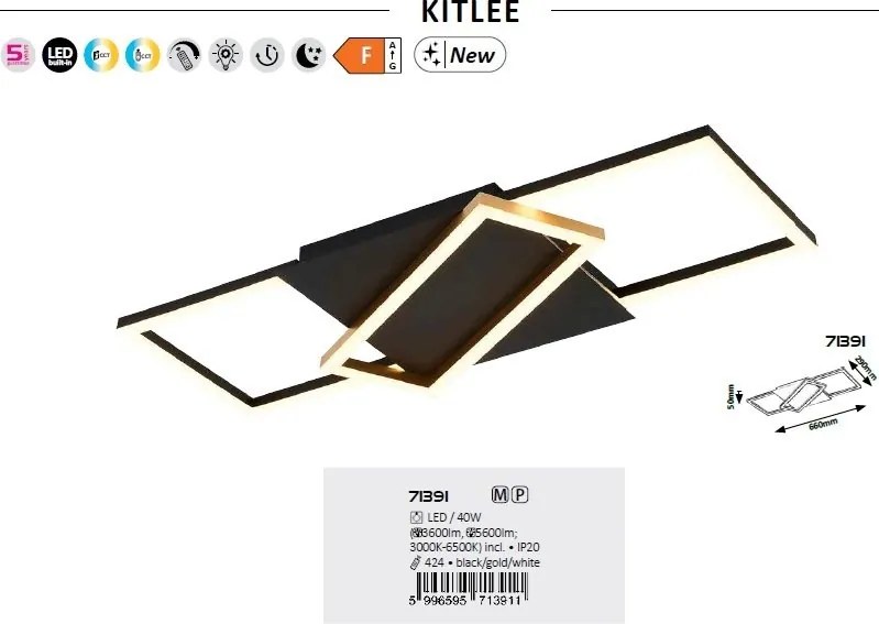 Plafoniera LED cu telecomanda Kitlee