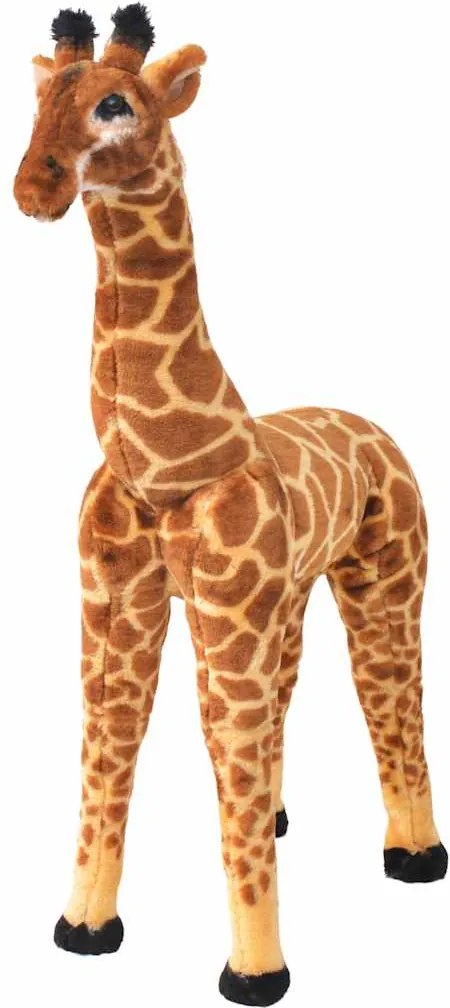 vidaXL Jucărie de pluș girafă în picioare, maro și galben, XXL