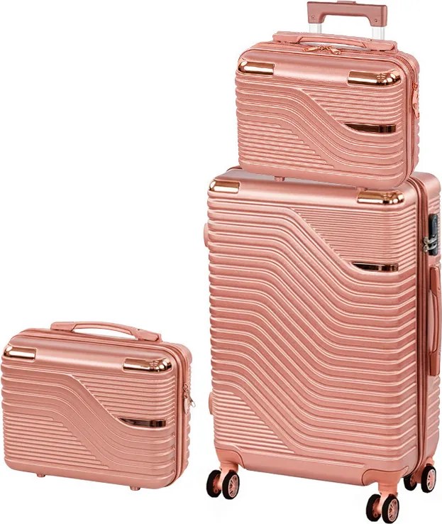 TraveLux Urban XIII set valiză rulantă aur roz