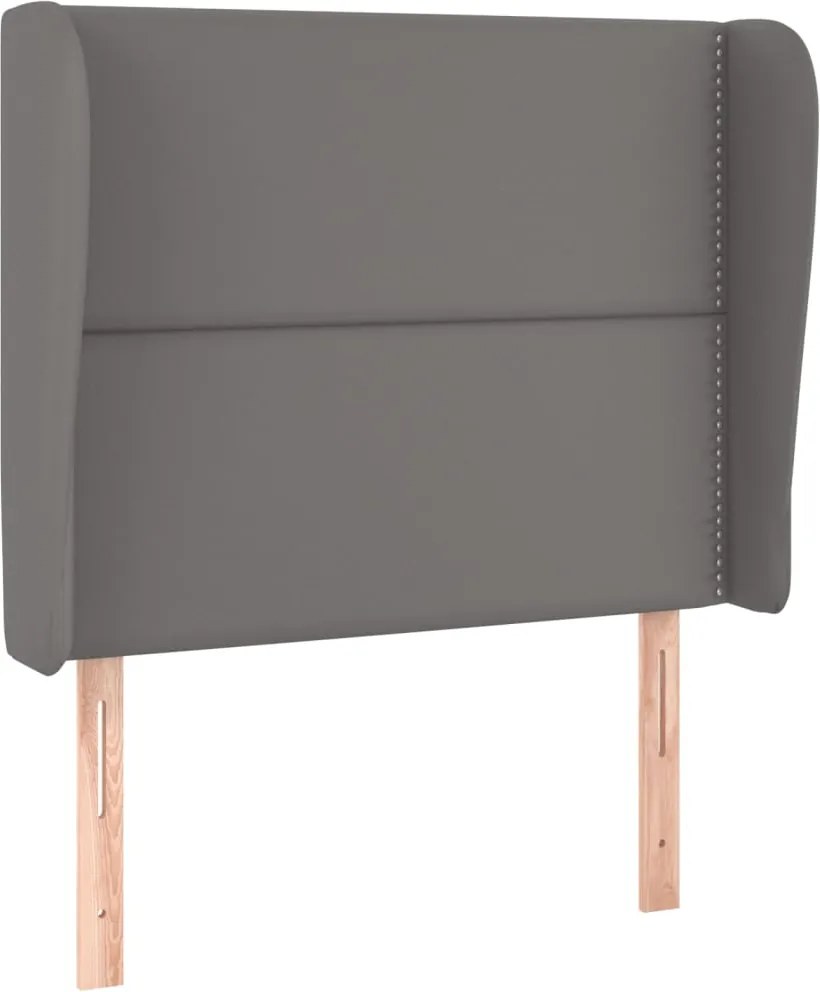 vidaXL Tăblie de pat cu aripioare gri 103x23x118/128 cm piele eco