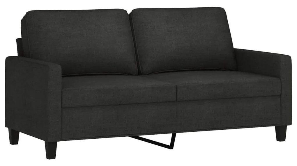 348705 vidaXL Canapea cu 2 locuri, negru, 140 cm, material textil