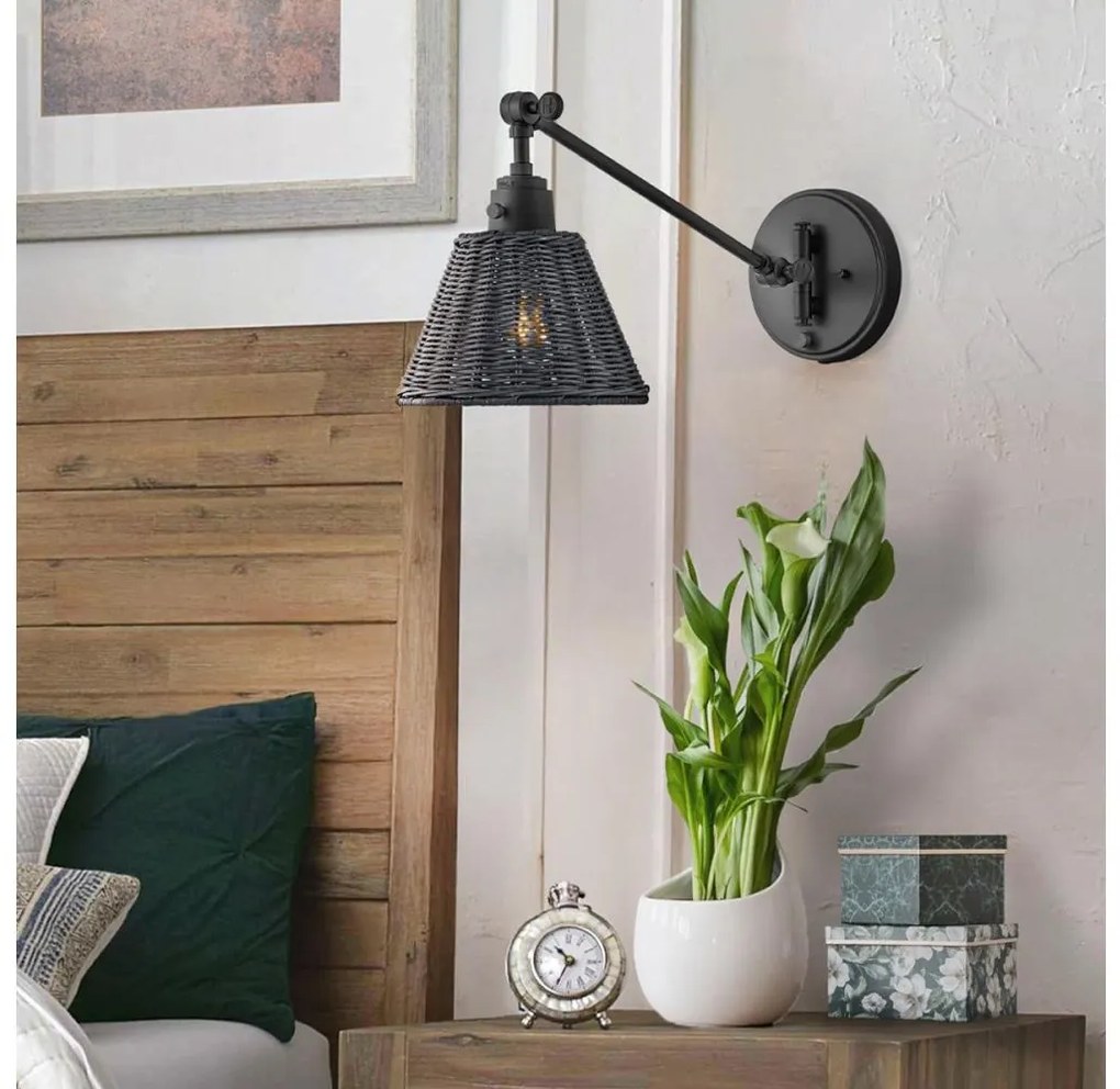 Hinkley HK-ARTI-1W-BK-BR - Aplică spot de perete ARTI, 1xE27/60W/230V, neagră