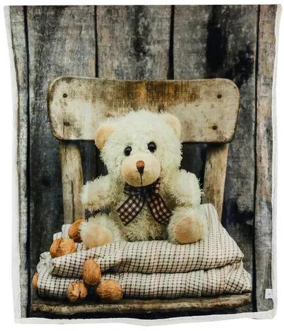 Pătură pentru bebeluși cu motiv ursuleț de pluș 130 x 160 cm