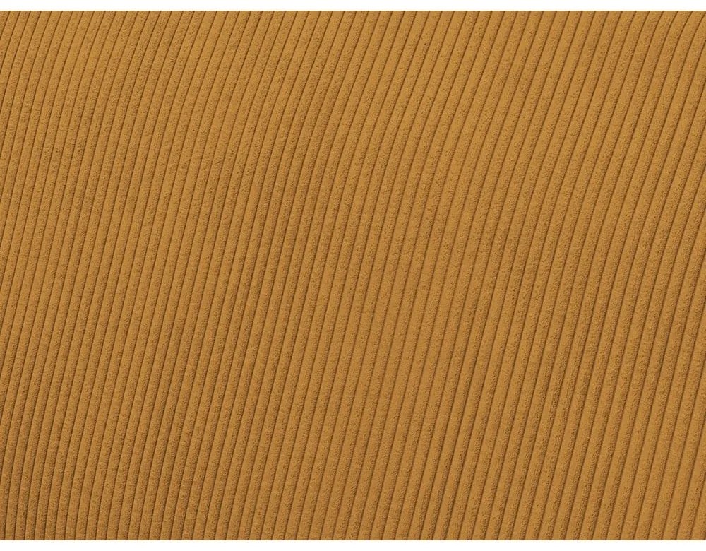 Colțar galben muștar extensibil/cu spațiu de depozitare cu tapițerie din catifea reiată Voltaire – Bobochic Paris