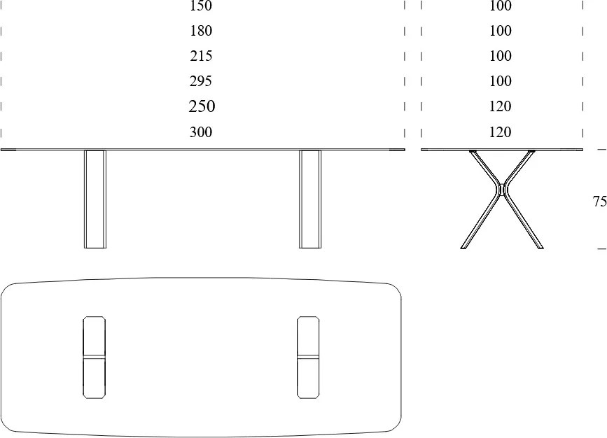 Masa eleganta design LUX Still 300x120cm