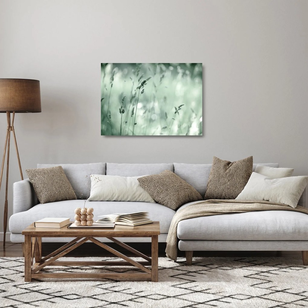 Tablou pe sticlă - Pajiște verde (70x50 cm)