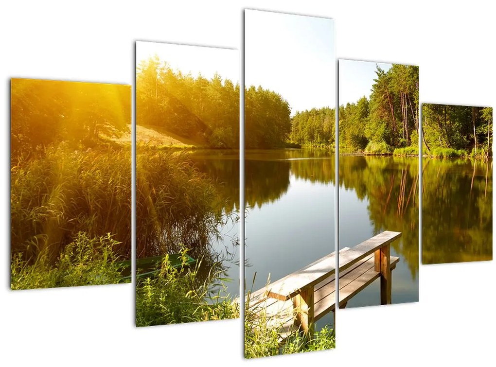 Tablou - Lac la munte (150x105 cm)