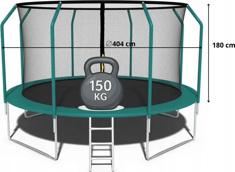 Trambulină de grădină Premium pentru copii cu plasă interioară 13FT - Ø 404 cm