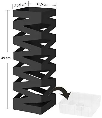 Suport pentru umbrele, Songmics, Negru, 15.5 x 15.5 x 49 cm, LUC16B